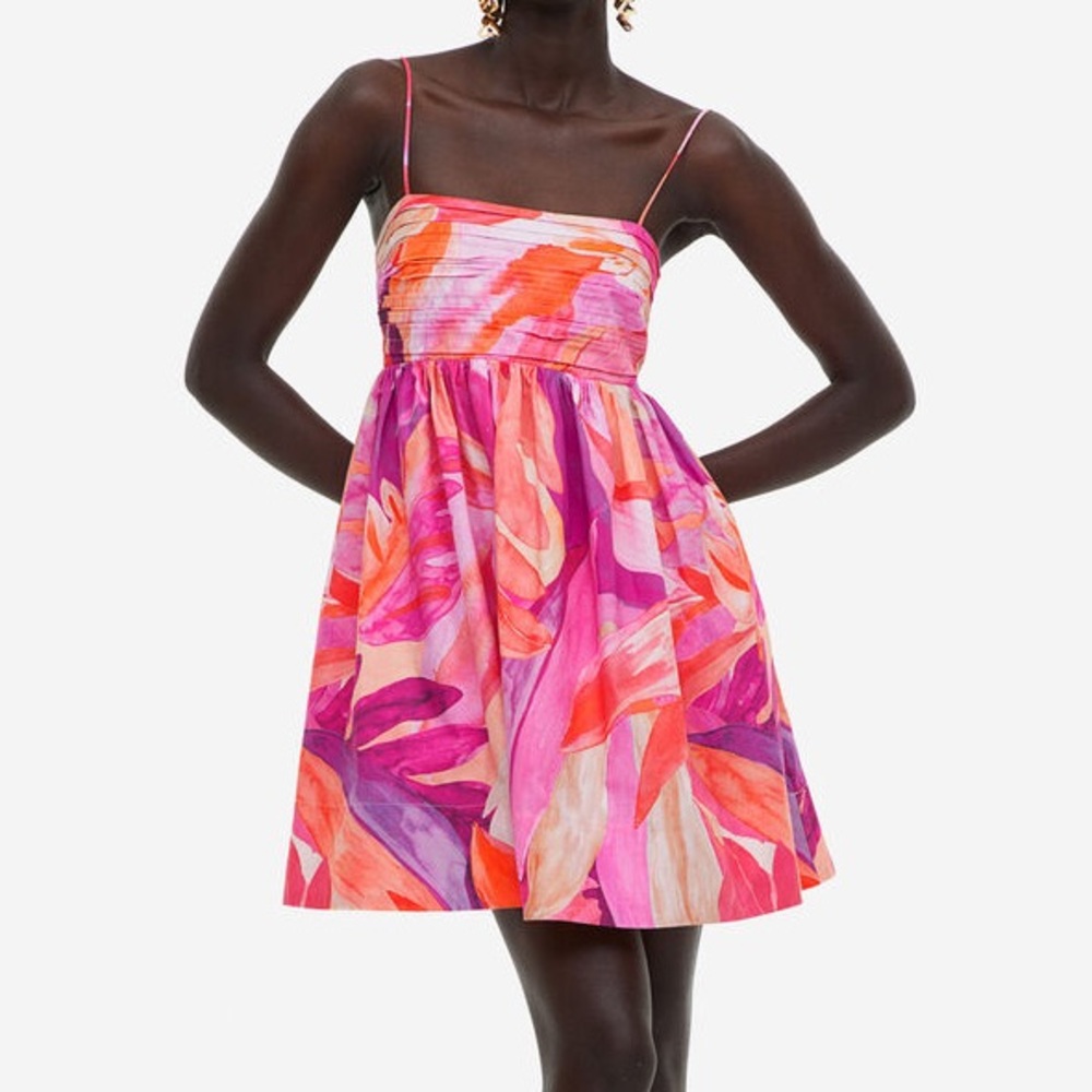 H&M Pink and Orange Dress